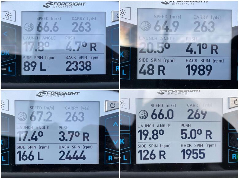 プロギア RS-F JUSTドライバーの計測データ