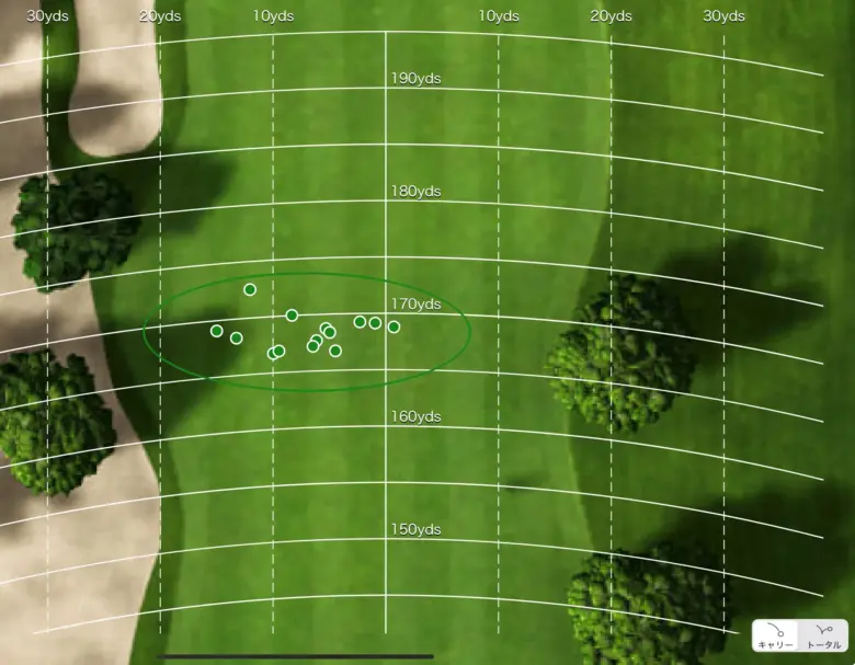 本間ゴルフ TW777 PCB-MAX アイアンの分散データ