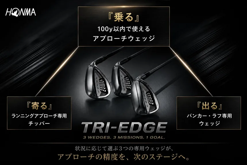 本間ゴルフ TRI-EDGE シリーズのキービジュアル