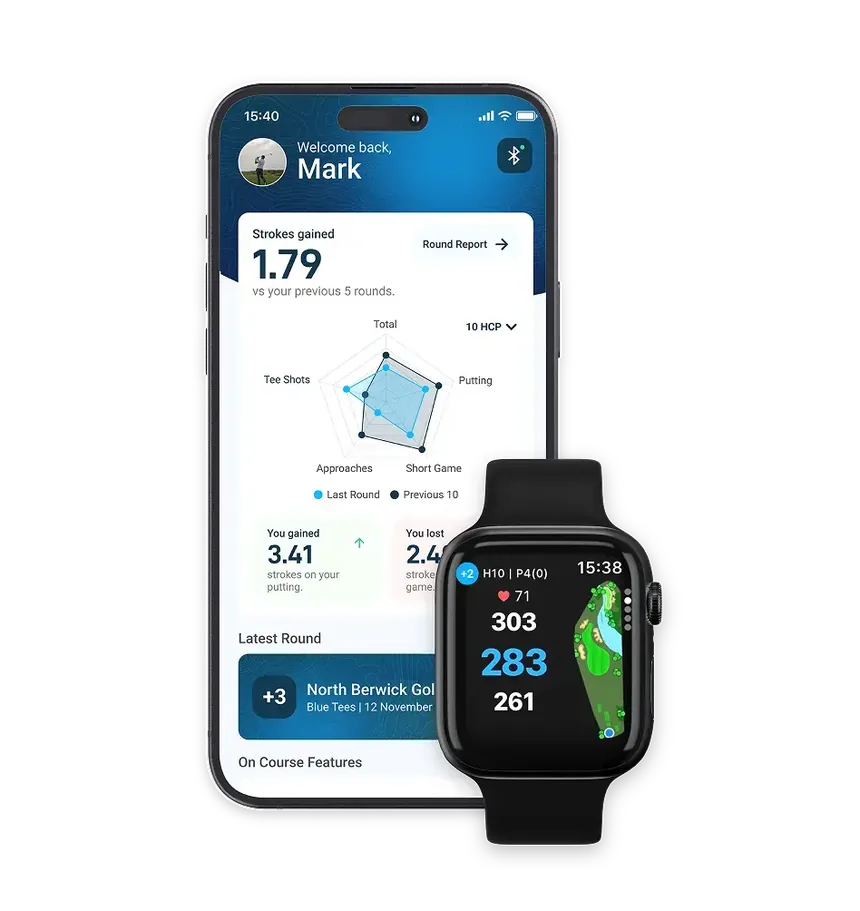 iPhoneアプリのストロークスゲインド表示とApple Watchの距離表示