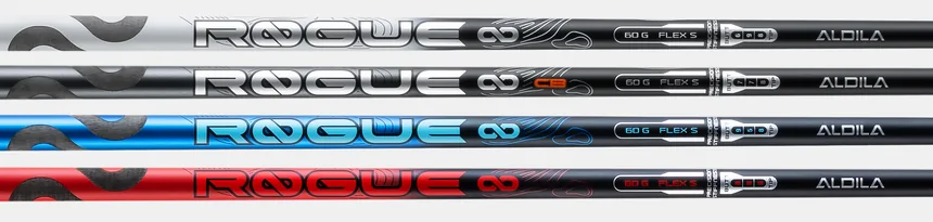 アルディラ ROGUE ∞シリーズの4モデル。上からホワイト、CB、ブルー、レッド